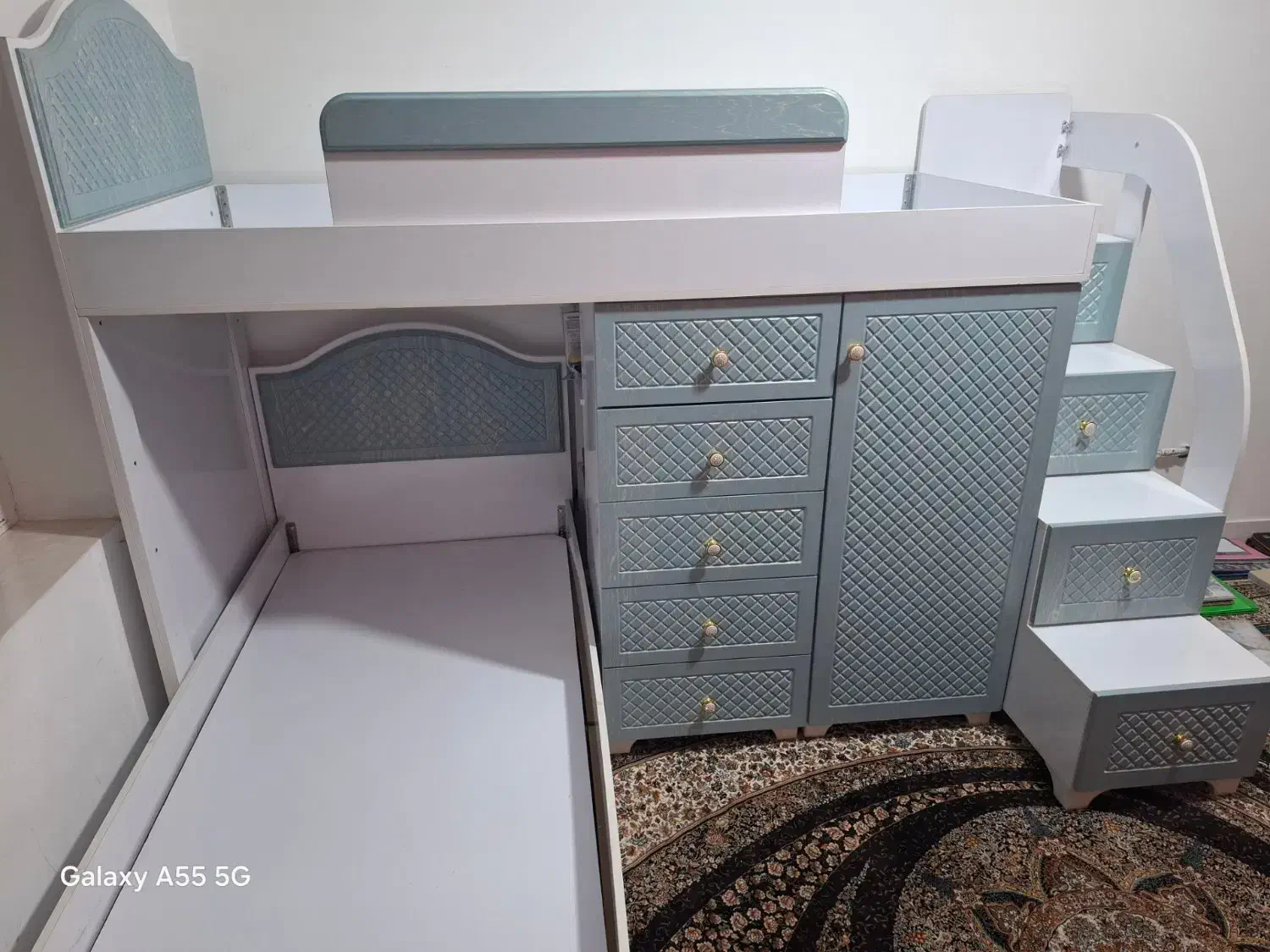 تخت دوطبقه نونو بدون خط و خش  با کمدو 9 تا کشو|تخت و سرویس خواب|تربت جام, مطهری|دیوار