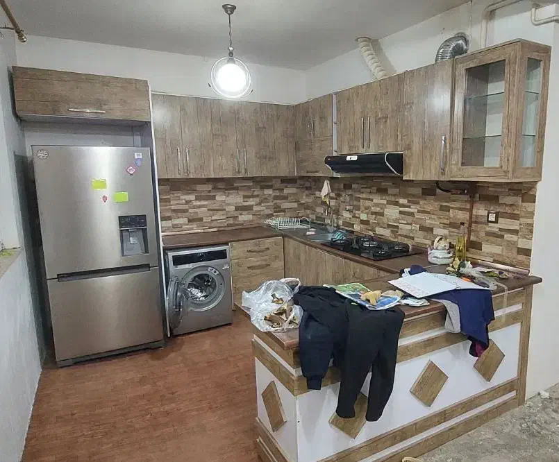 کابینت تمام ملامین|آب‌چکان و نظم‌دهنده ظروف|رشت, حومه رشت|دیوار