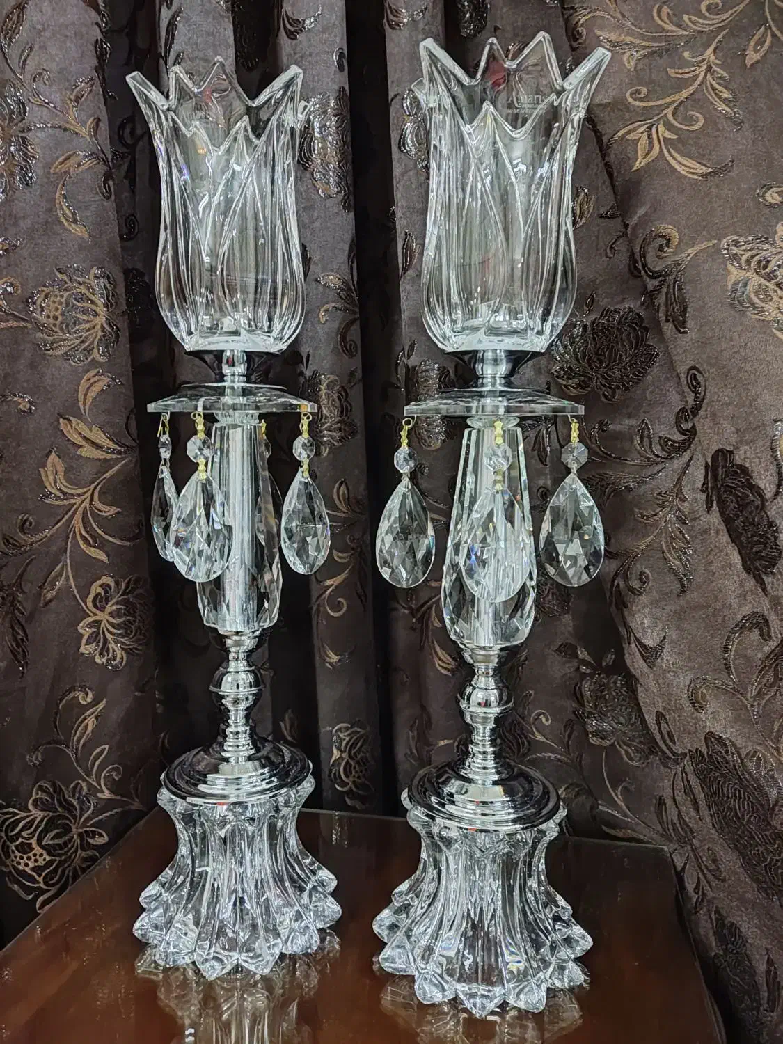 شمعدان کریستال اصل آماریس المان ارتفاع ۵۰ سانت|صنایع دستی و سایر لوازم تزئینی|تهران, سردارجنگل|دیوار