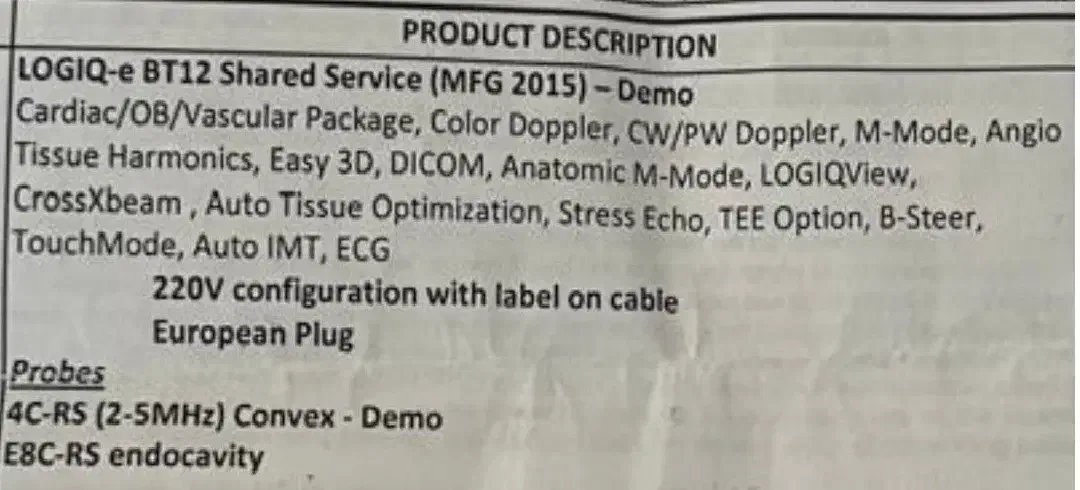دستگاه سونوگرافی پرتابل  GE LOGIQ-e BT12 (MFG2015)|پزشکی|تهران, صادقیه|دیوار