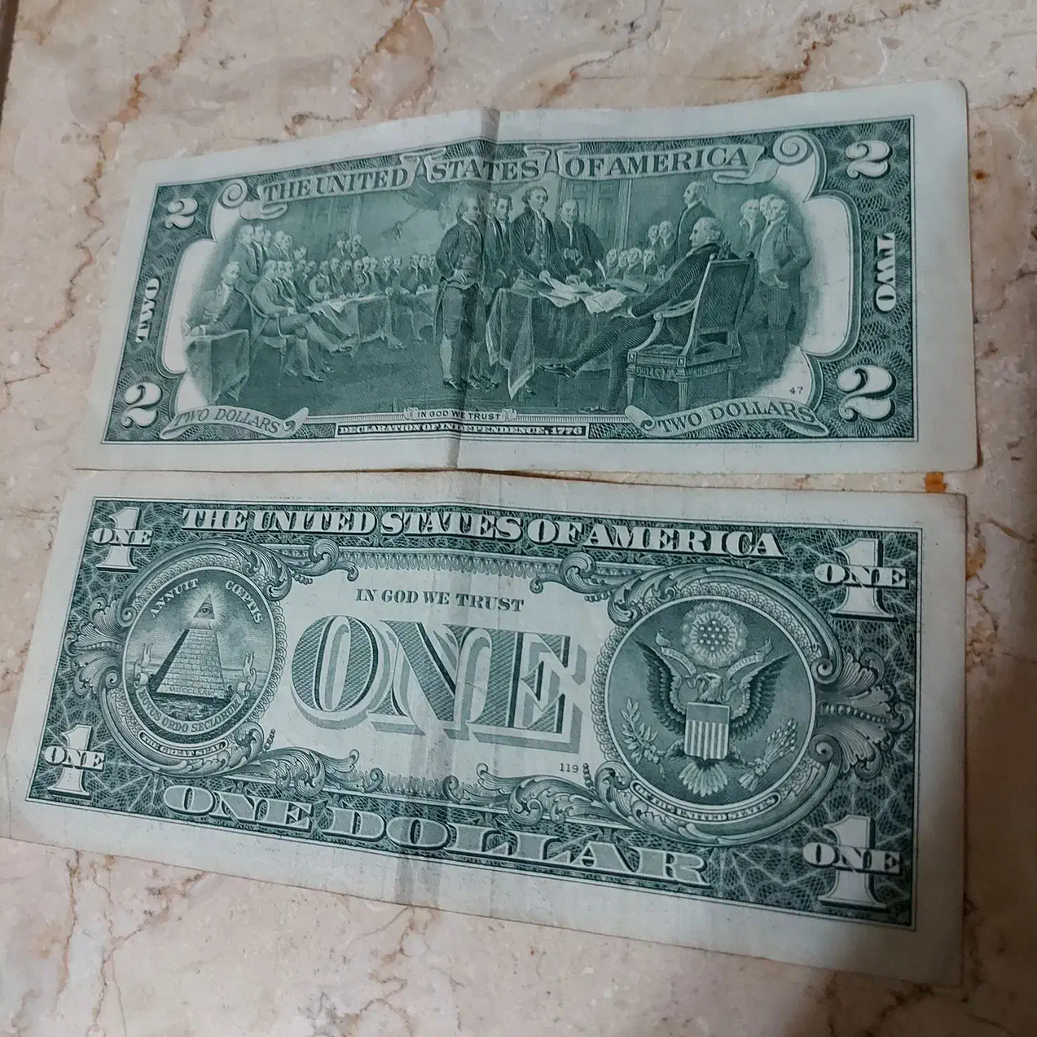 1دلاری  و  2 دلاری|کلکسیون سکه، تمبر، اسکناس|قم, علی آباد سعدگان|دیوار