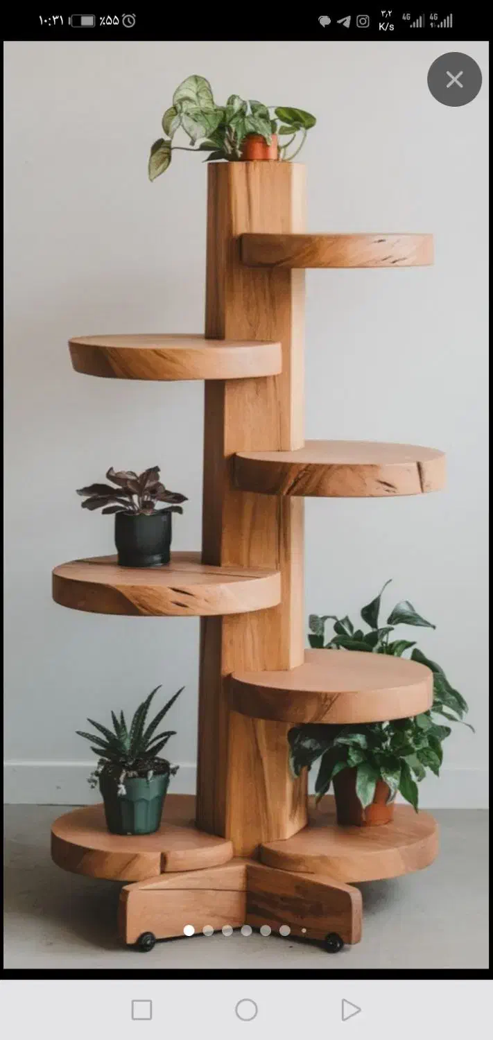 پایه گلدان تزئینی ـ پایه چوبی - گلخانه|گل و گیاه طبیعی|تربت‌حیدریه, شهرک ولیعصر|دیوار