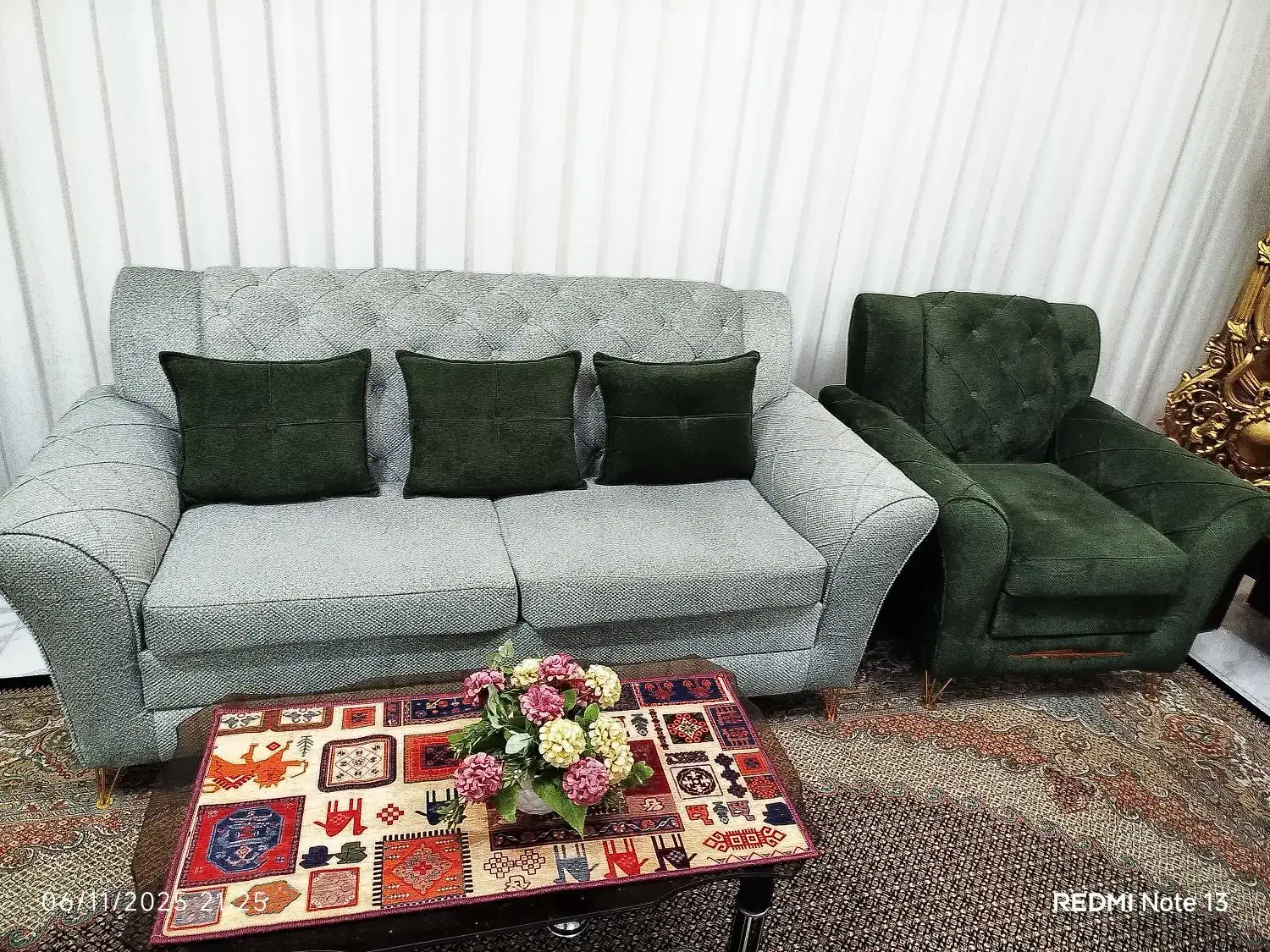 مبل سفید و سبز شیک نو نو|مبلمان خانگی و میز عسلی|اردبیل, |دیوار