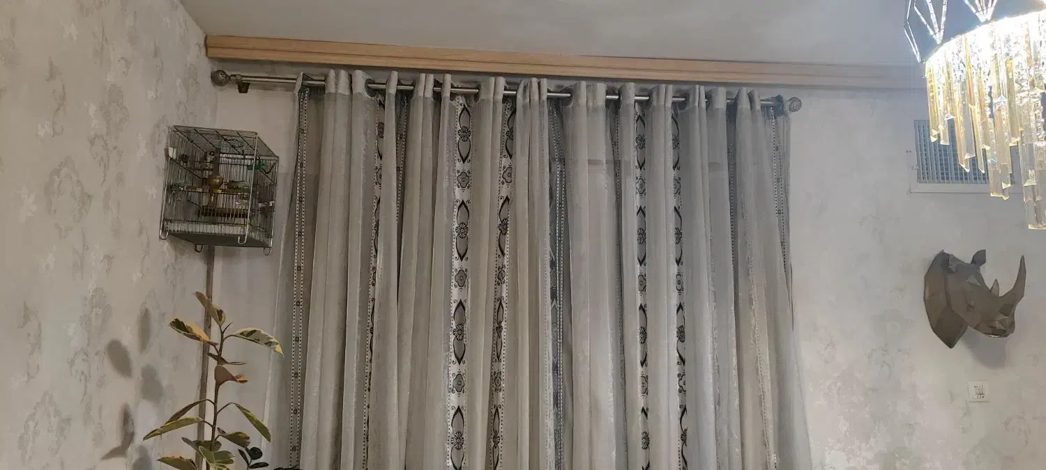 پرده با ملافه های زیر و میله استیل|پرده، رانر، رومیزی|تهران, نعمتآباد|دیوار