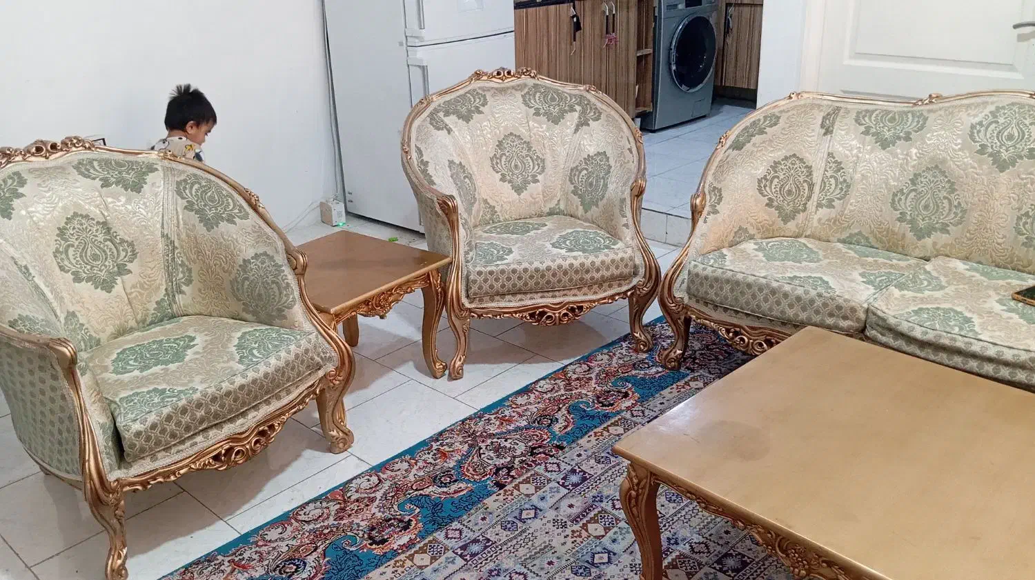 مبلمان کلاسیک 7نفره. جنس استیل چوبی مدل زمرد لگنی|مبلمان خانگی و میز عسلی|تهران, باشگاه نفت|دیوار