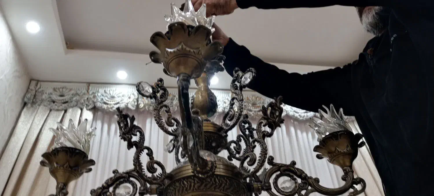 3 عدد لوستر شاه عباسی با لامپ|لوستر و چراغ آویز|مشهد, ایثارگران|دیوار