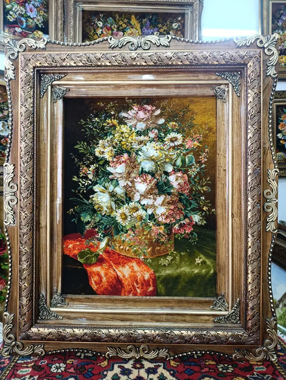 تابلو فرش دستبافت گل مناسب کادو/فروش نقد و اقساط|تابلو فرش|تهران, بوستان جنگلی لویزان|دیوار