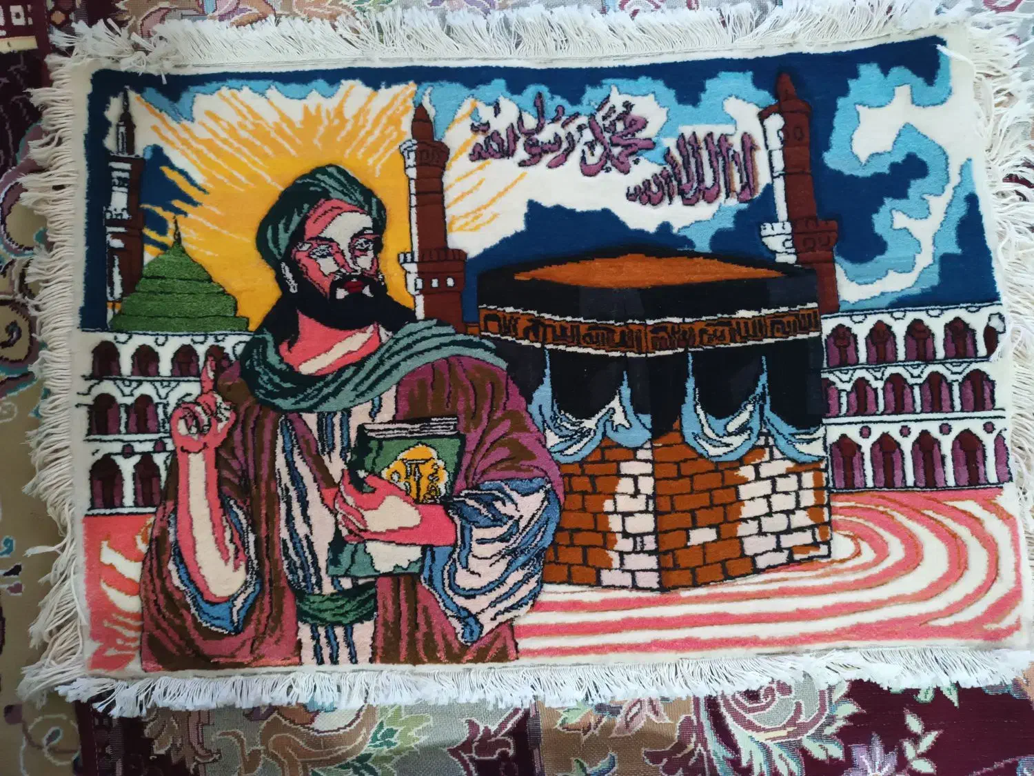 تابلو فرش دستبافت طرح مکه|تابلو فرش|پاکدشت, پاکدشت (مامازند)|دیوار