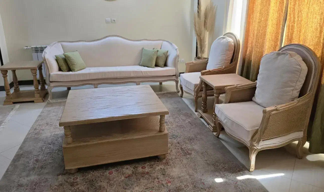 ست مبلمان فرانسوی|مبلمان خانگی و میز عسلی|ابریشم, |دیوار