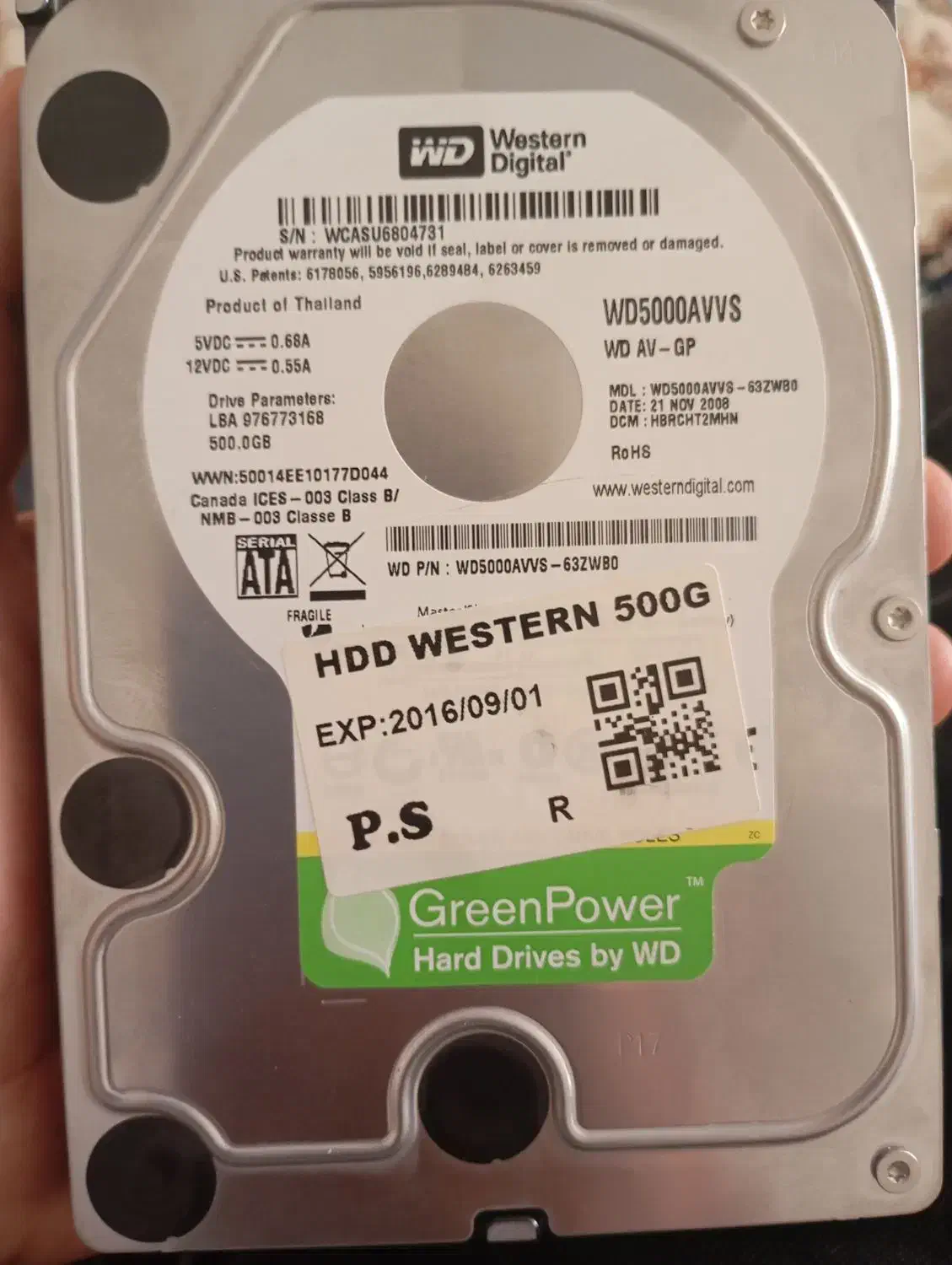 هارد 500 گیگ وسترن دیجیتال|قطعات و لوازم جانبی رایانه|شیروان (خراسان), |دیوار