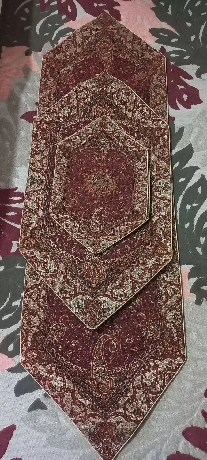 ترمه ۴تیکه|پرده، رانر، رومیزی|قزوین, |دیوار