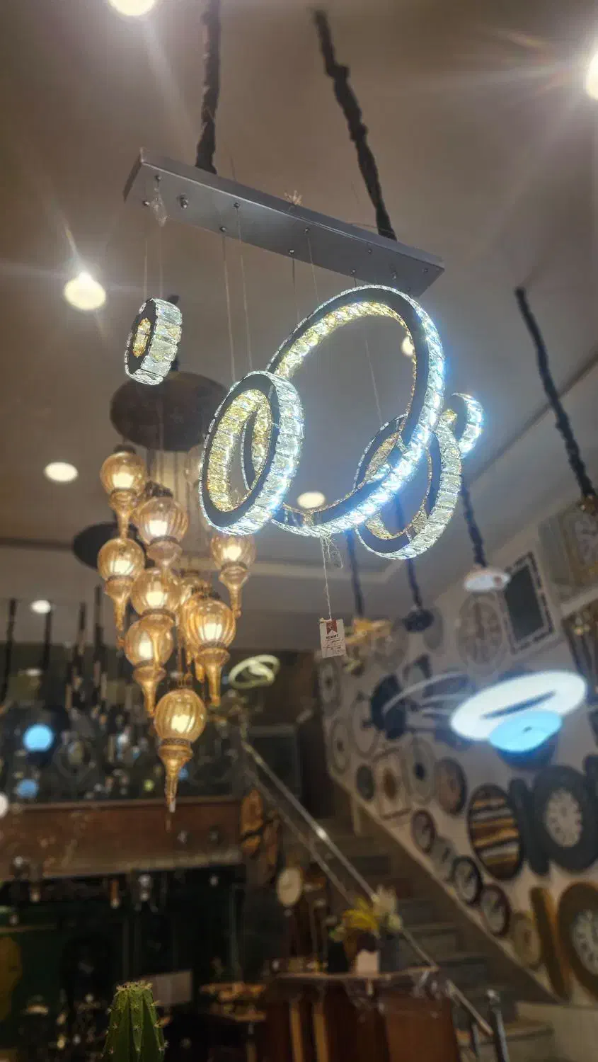 لوستر اس ام دی کریستال دار وارداتی لاینر|لوستر و چراغ آویز|مشهد, توس (بلوار توس)|دیوار