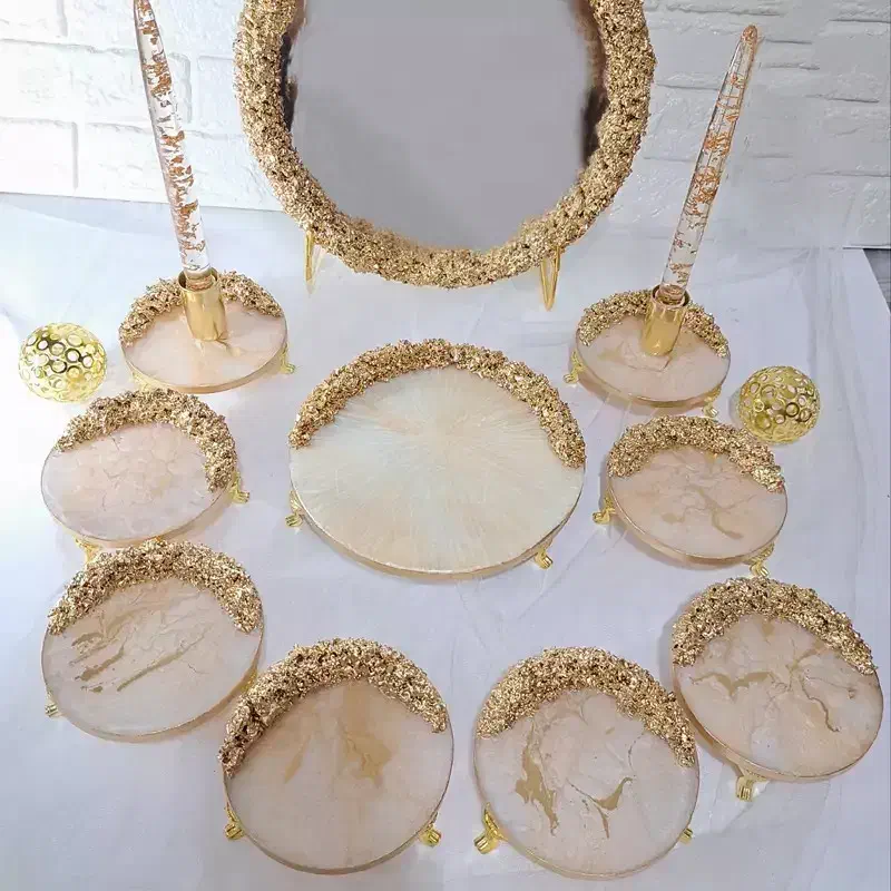 هفت سین رزینی بیس چوبی|ظروف سرو و پذیرایی|یزد, |دیوار