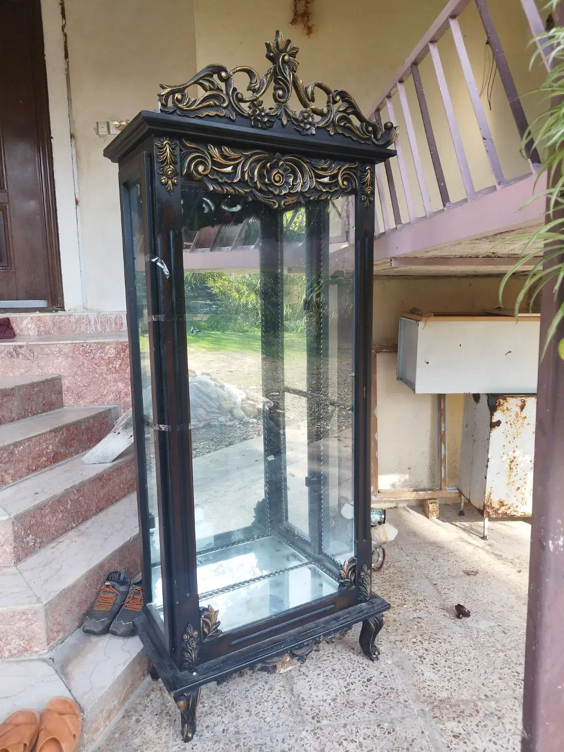 کمد دکوری ۴ طبقه پشت آینه تاج دار|بوفه، ویترین، کنسول|ماکلوان, |دیوار