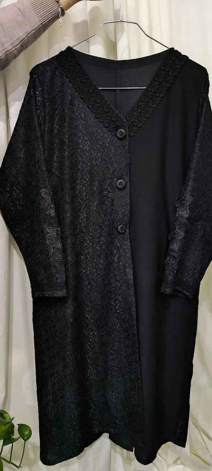 دو مدل مانتو زنانه کاملا نو مشکی شیک مجلسی|لباس|تهران, دبستان|دیوار