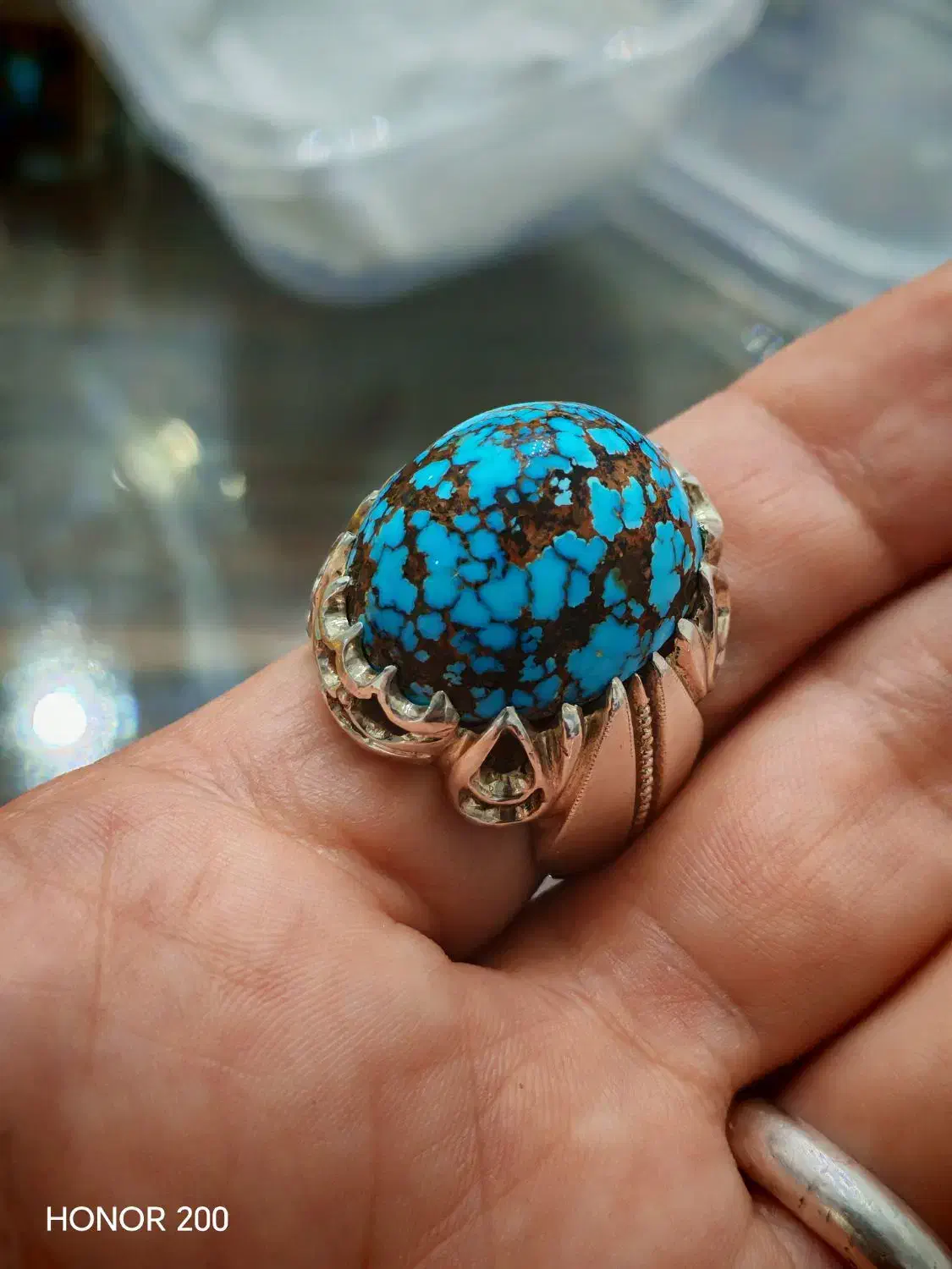 انگشتر فیروزه ناب نیشابوری مغز سنگ|جواهرات|بجنورد, |دیوار