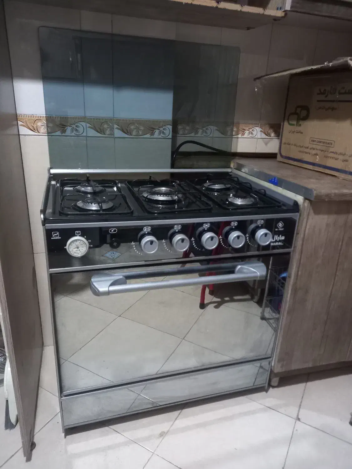 گاز ۵ شعله طرح فر مدل مارال|اجاق گاز و لوازم برقی پختوپز|پردیس, فاز ۴|دیوار