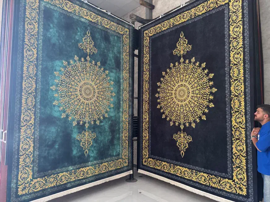 فرش کلکسیون امپرا ۱۲۰۰شانه طرح حریص رنگ لاکی سبز|فرش|شیراز, رکن‌آباد|دیوار