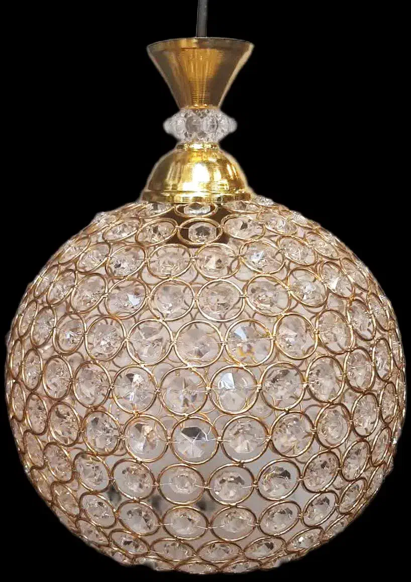 آکبند لوستر تک شعله کریستالی بافت طلایی|لوستر و چراغ آویز|تهران, فردوسی|دیوار