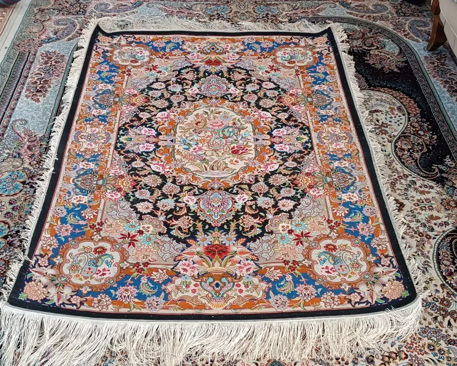 فرش زرع ونیم سالاری چله ابریشم|فرش|قرچک, زیبا شهر|دیوار