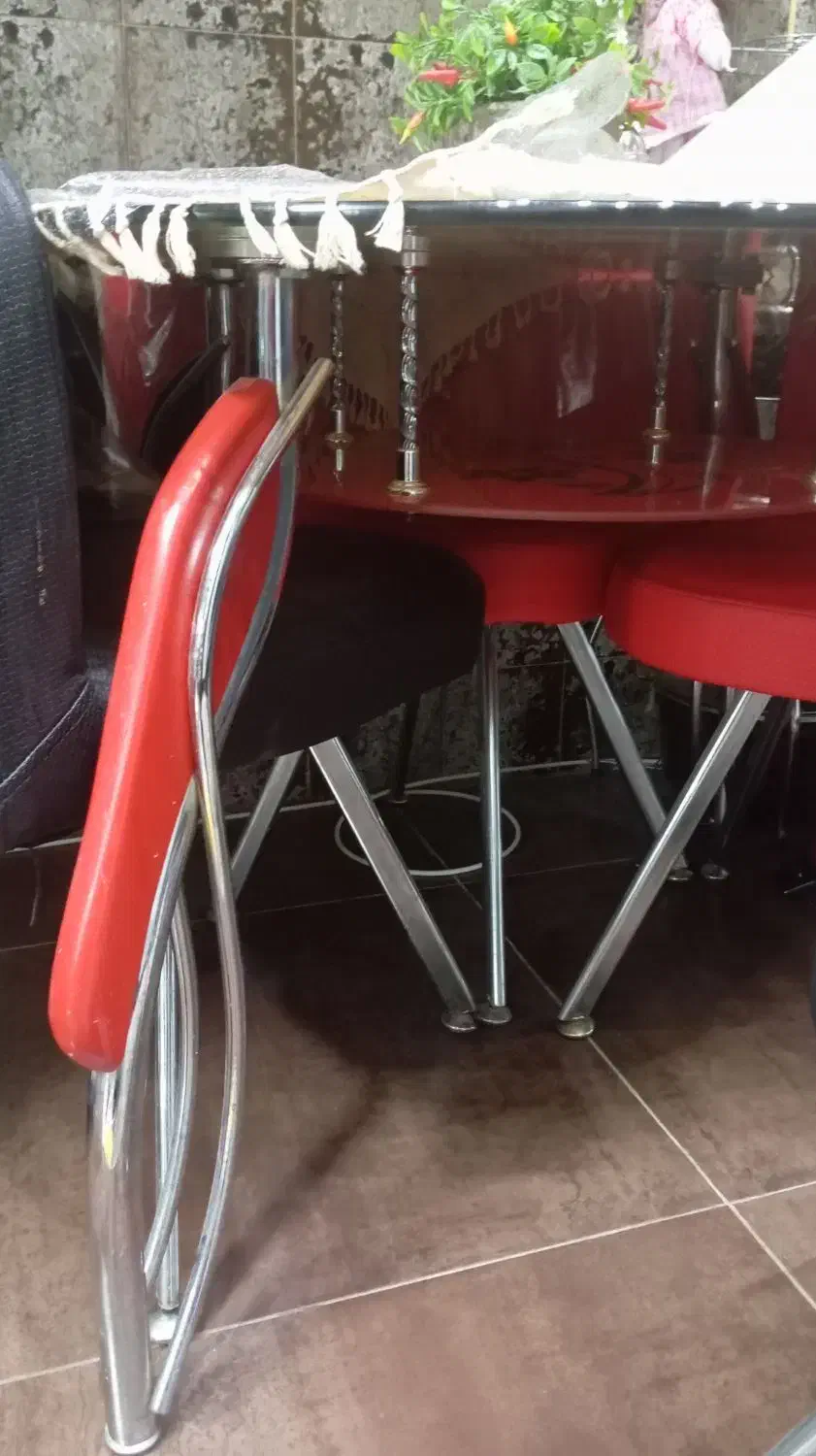 میز ناهار خوری چهار نفره چرم|میز و صندلی غذاخوری|ابریشم, |دیوار