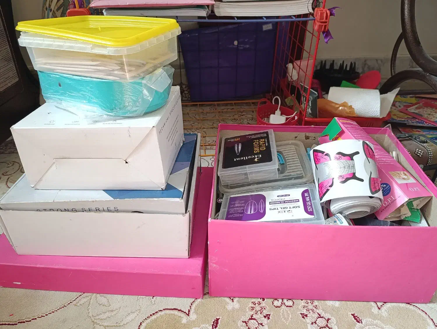 پک کامل لوازم کاشت ناخن|آرایشی، بهداشتی، درمانی|ابریشم, |دیوار