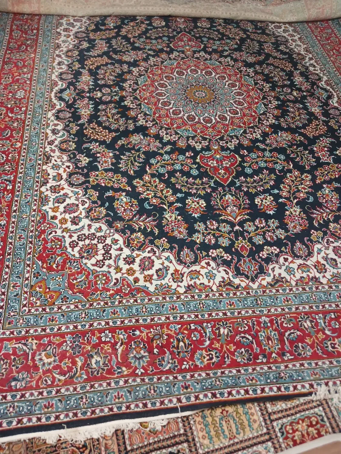 یک تخته فرش ۱۲متری سرمه ای|فرش|لنجان, |دیوار