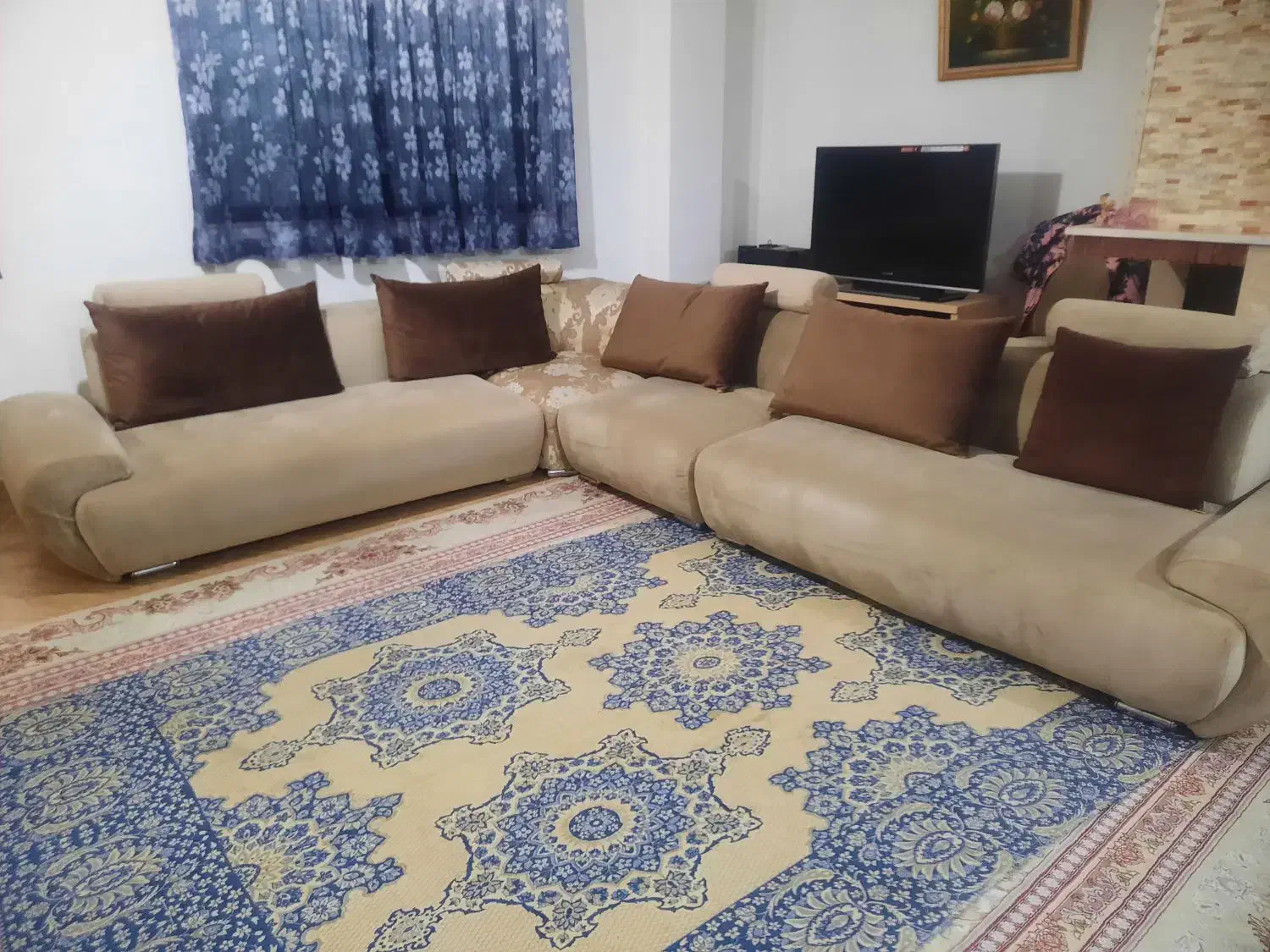 مبل راحتی ال پارچه مخمل|مبلمان خانگی و میز عسلی|چابکسر, |دیوار