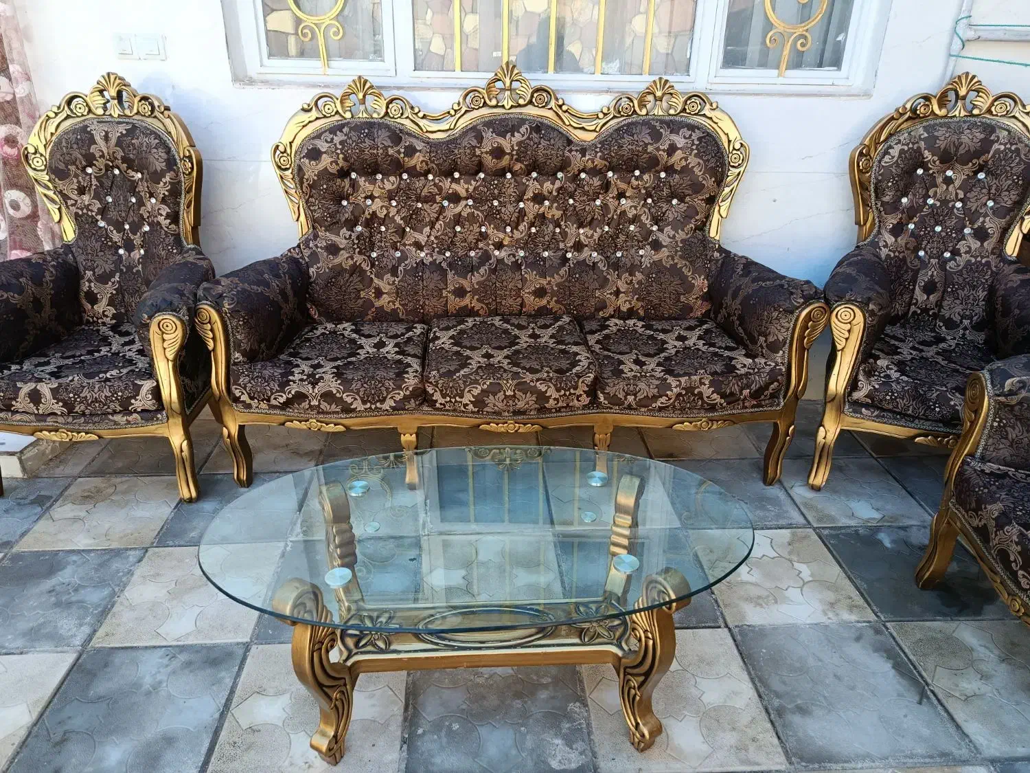 مبل سلطنتی 9 نفره فقط 8/800|مبلمان خانگی و میز عسلی|نیشابور, عدالت|دیوار