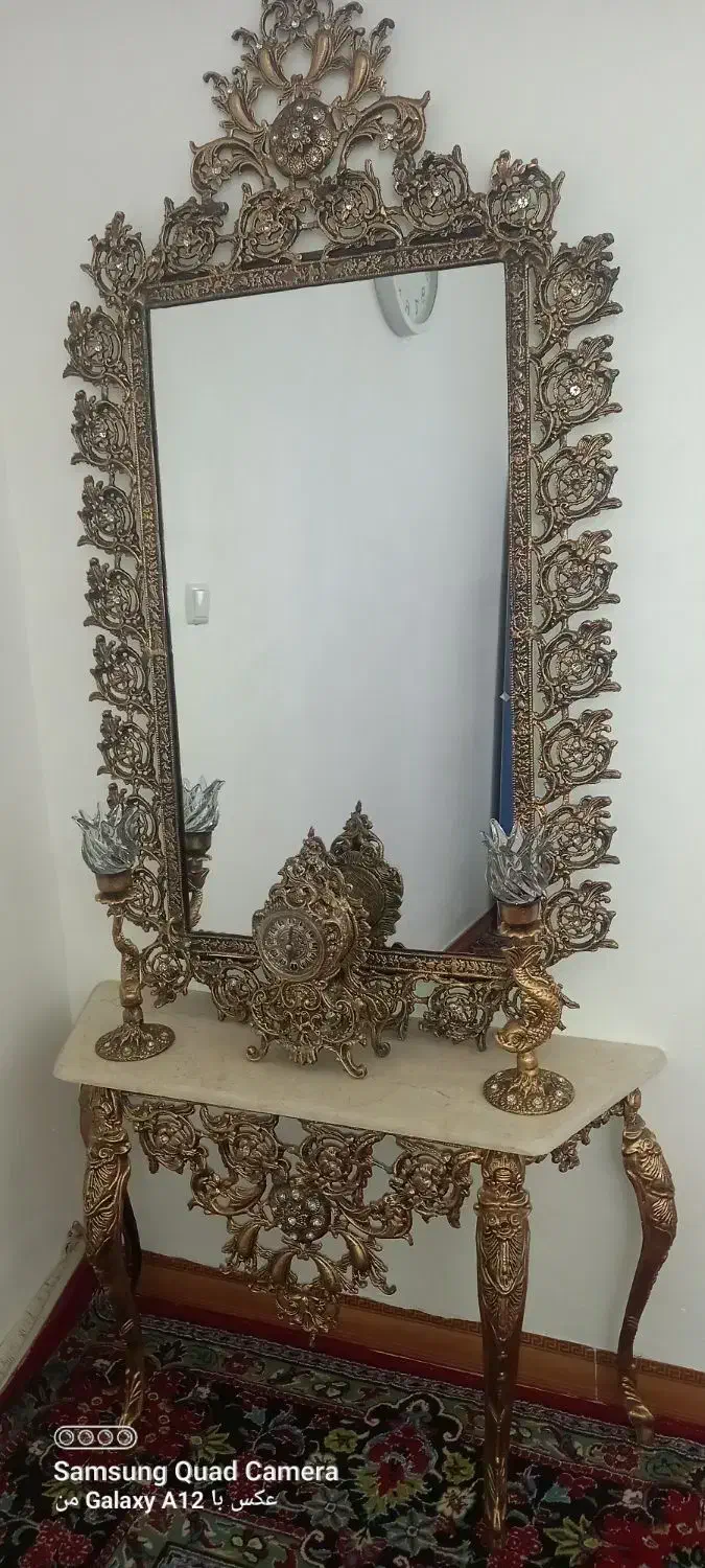 اینه و شمعدان طرح برنز|صنایع دستی و سایر لوازم تزئینی|شازند, |دیوار