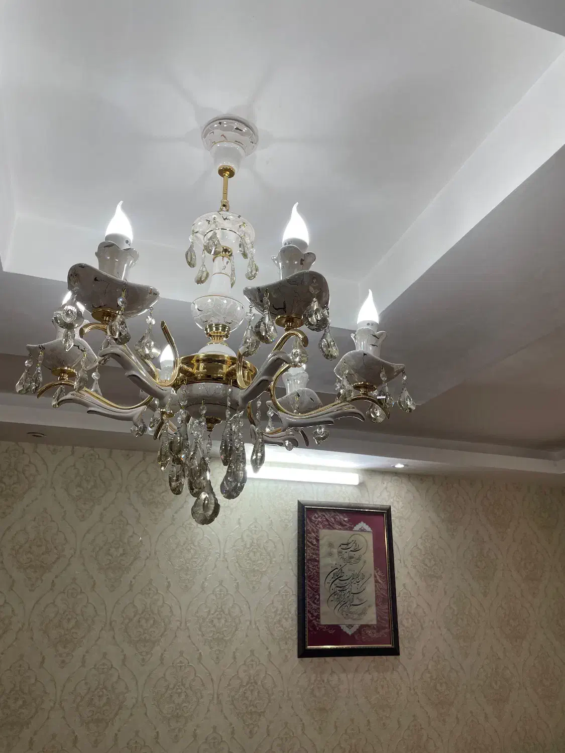 لوستر برنزی چینی|لوستر و چراغ آویز|بیرجند, |دیوار