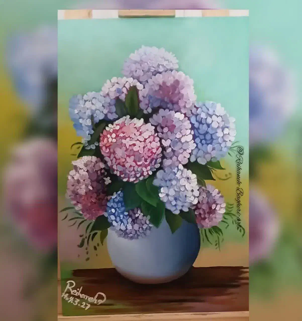 تابلو نقاشی کار شده با رنگ روغن|تابلو، نقاشی، عکس|خمین, |دیوار