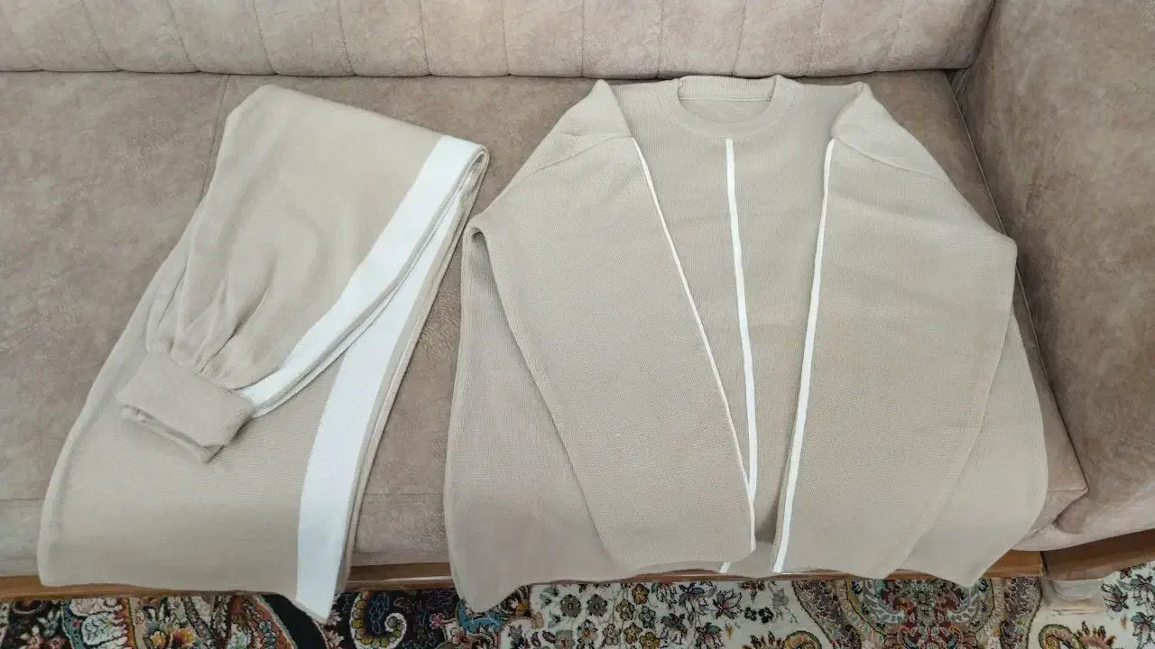 ست بافت کرم رنگ|لباس|آبدانان, |دیوار