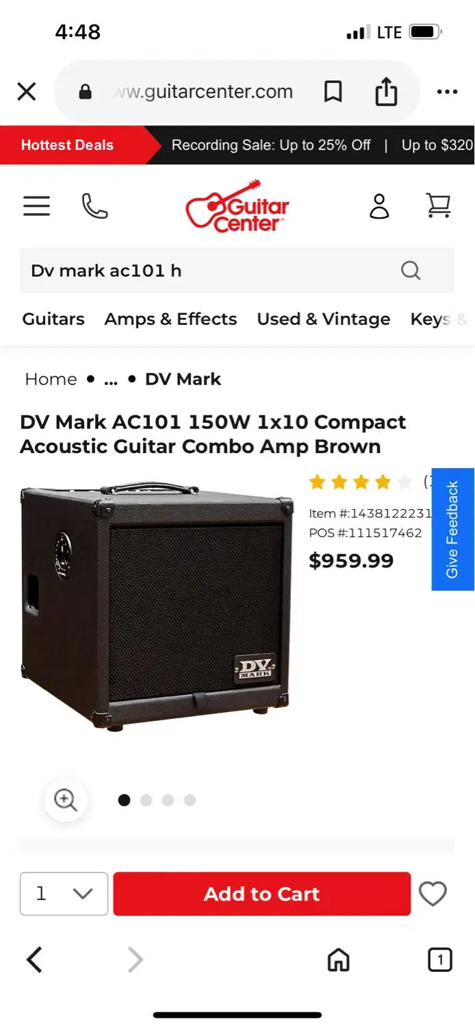 آمپ آکوستیک DV mark|گیتار، بیس، امپلیفایر|تهران, جردن|دیوار