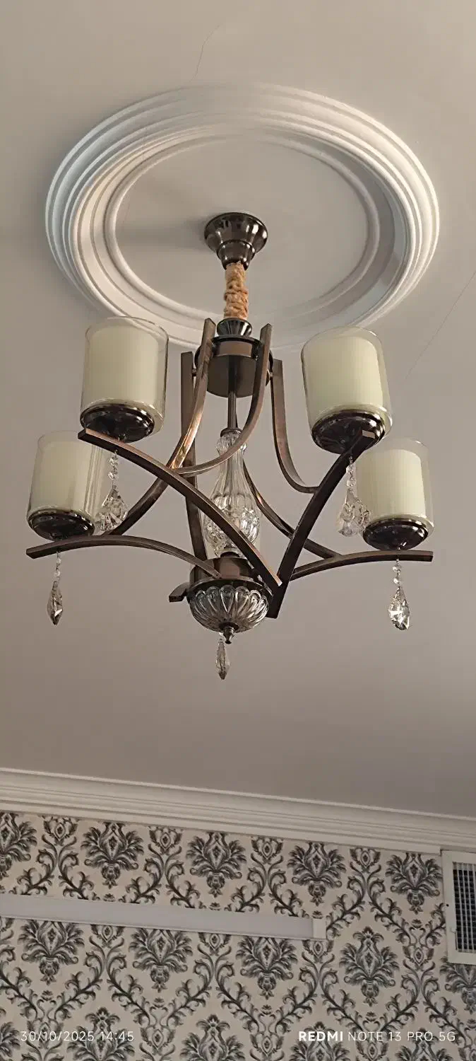 لوستر ۵ شعله|لوستر و چراغ آویز|دامغان, |دیوار