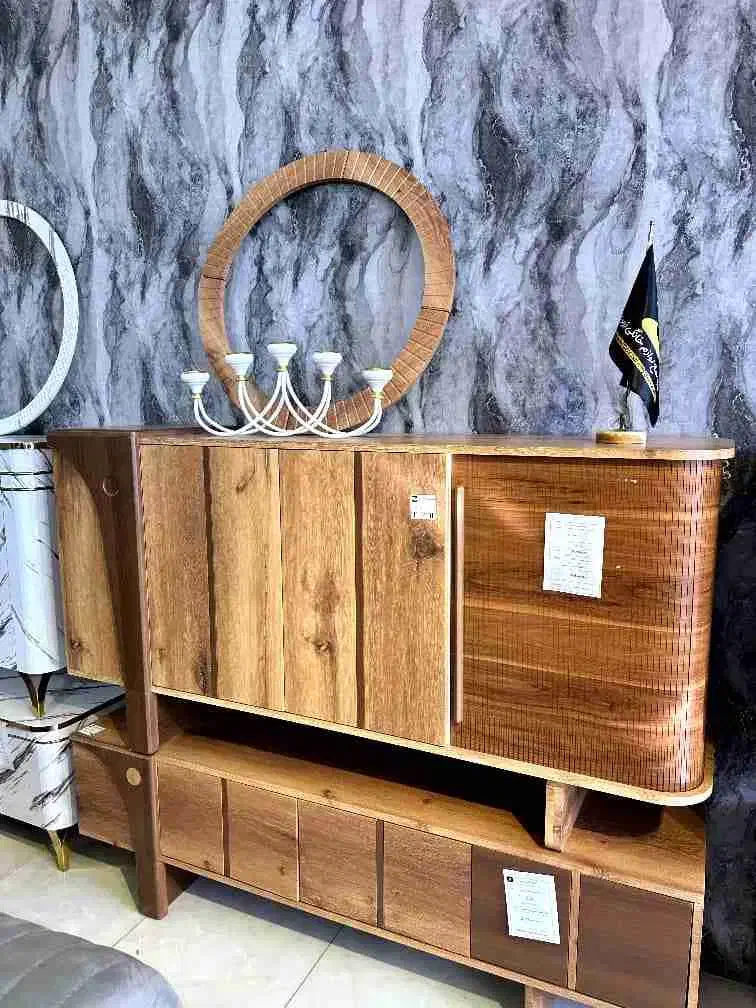 آینه کنسول آکار رنگ چوب طبیعی زرین کالا2|بوفه، ویترین، کنسول|یاسوج, |دیوار