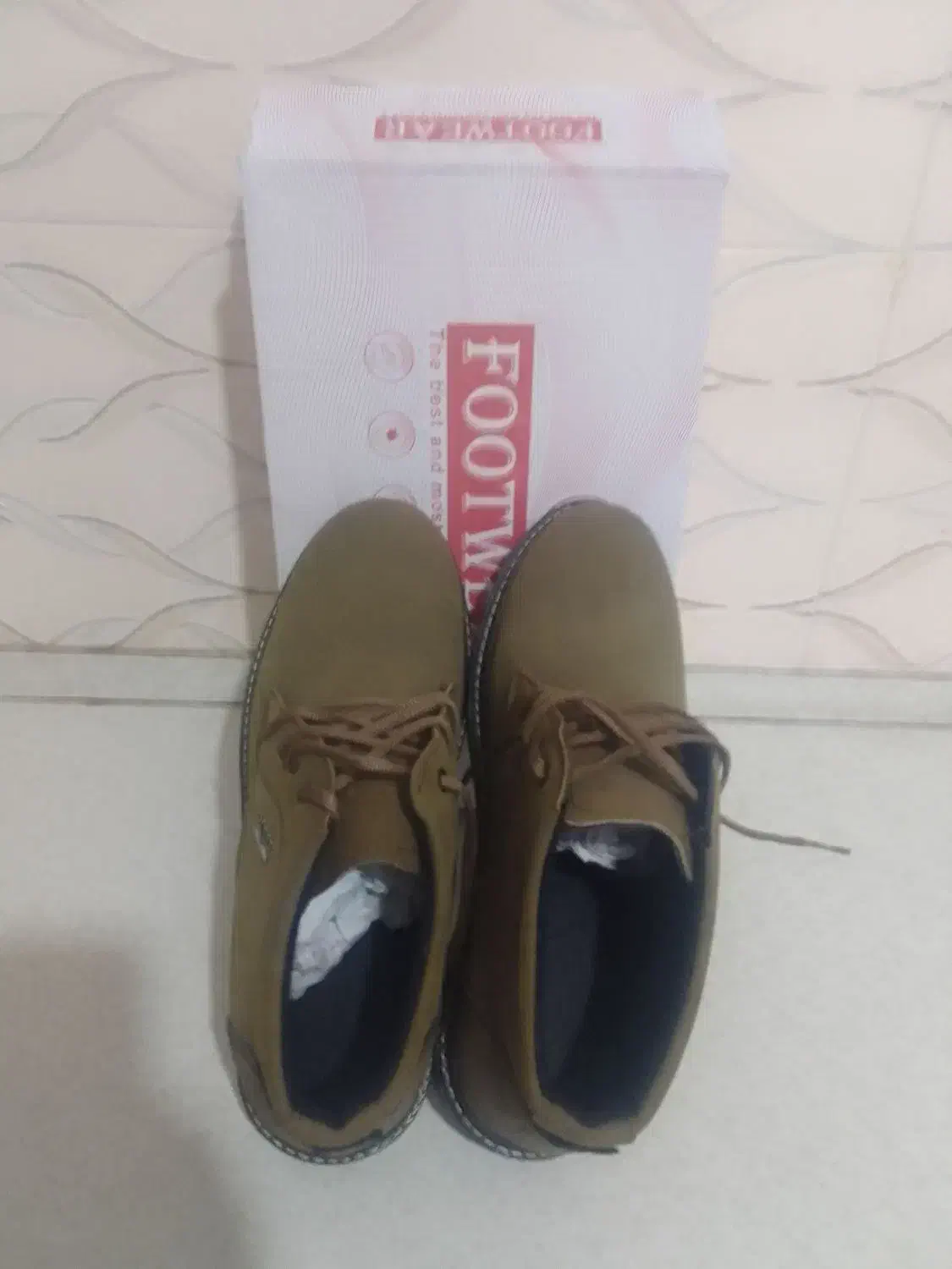 کفش نیم پوت نو چرم مصنوعی دور دوز ۴۲ زیتونی|کیف، کفش، کمربند|مراغه, |دیوار