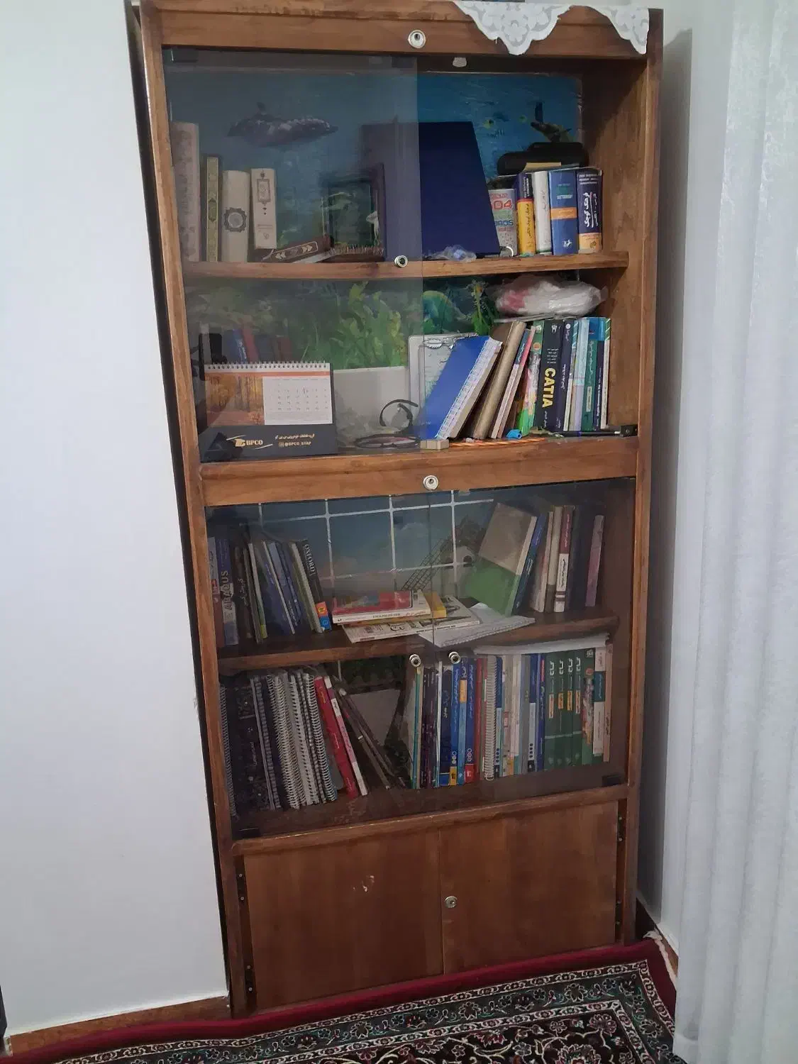 کتابخانه چوبی|کتابخانه، شلف، قفسههای دیواری|کرمانشاه, |دیوار