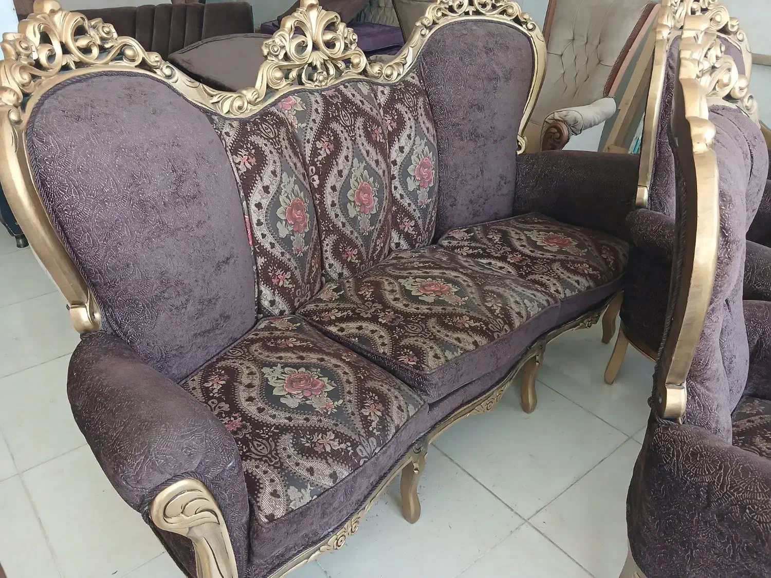 مبل نه نفره استیل در حد نو|مبلمان خانگی و میز عسلی|لنجان, |دیوار