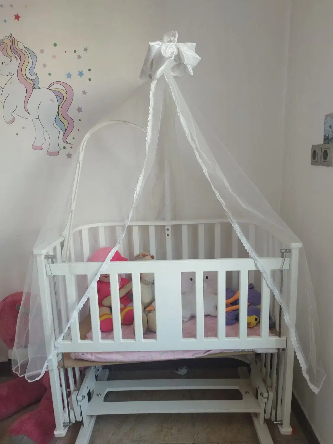 تخت کنار مادر گهوارهای سالم سالم|تخت و سرویس خواب|خشکبیجار, |دیوار