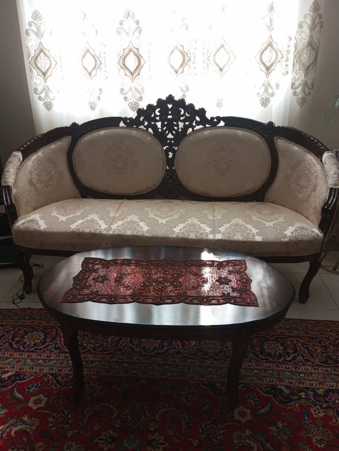 مبل استیل ۱۱نفره چوب گردو اصل|مبلمان خانگی و میز عسلی|تهران, سازمان برنامه جنوبی|دیوار