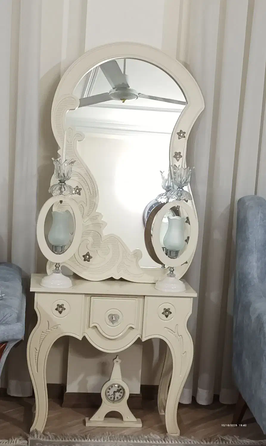 آینه و کنسول به همراه دو شمعدان|بوفه، ویترین، کنسول|قائمشهر, |دیوار