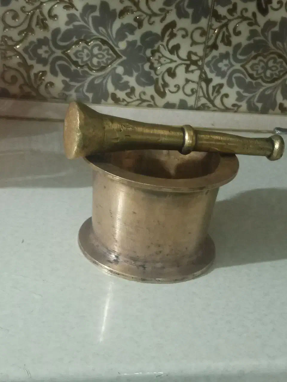 هاونگ قدیمی برنجی پنج کیلو نیم|کلکسیون اشیاء عتیقه|تهران, دولاب|دیوار