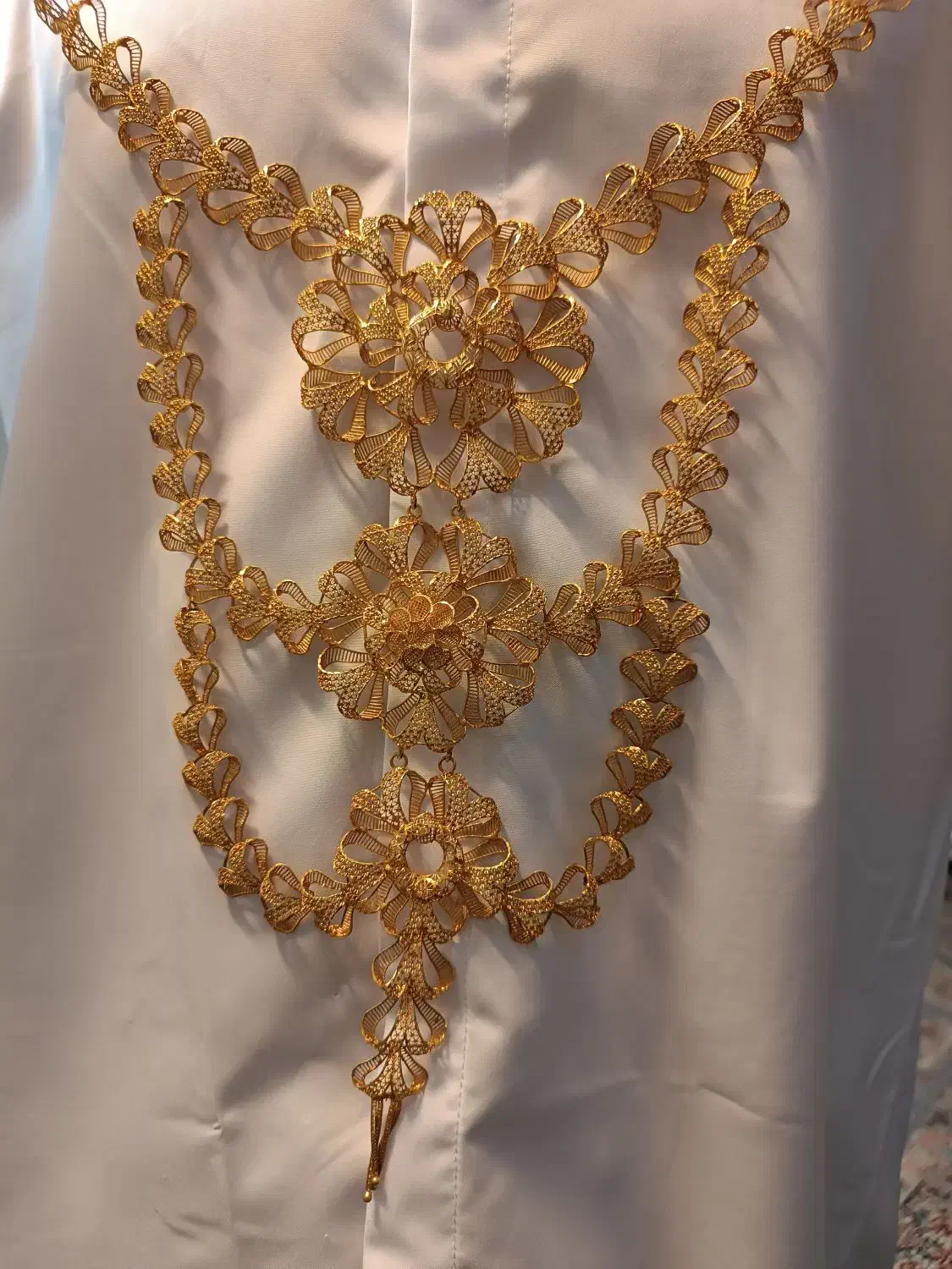 سرویس گردنبند نقره بحرینی با روکش آبکاری طلا|جواهرات|تهران, مینیسیتی (شهرک نفت)|دیوار