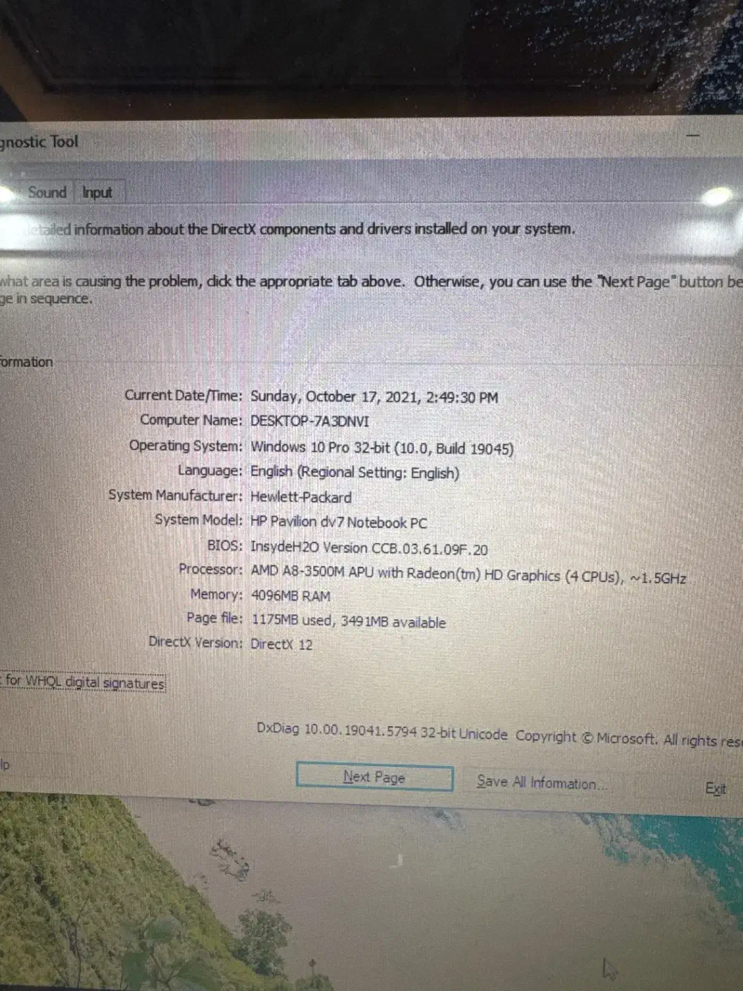 لپتاپdv7 hp بدنه استیل amd a8 17 inch|رایانه همراه|تهران, دهکده المپیک|دیوار