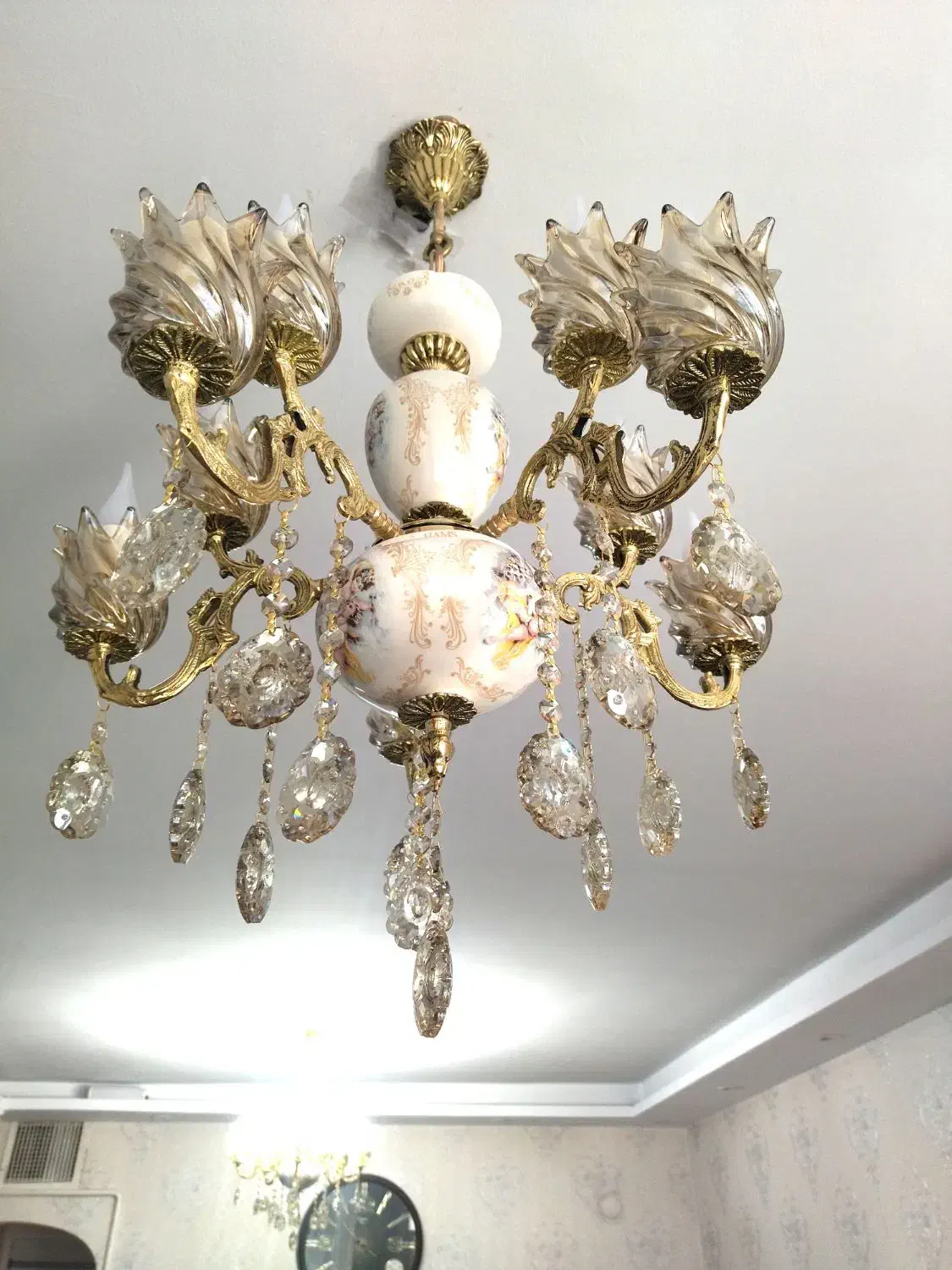 دو عدد لوستر برنج سرامیک|لوستر و چراغ آویز|فردیس, شهرک ۱۱۰|دیوار