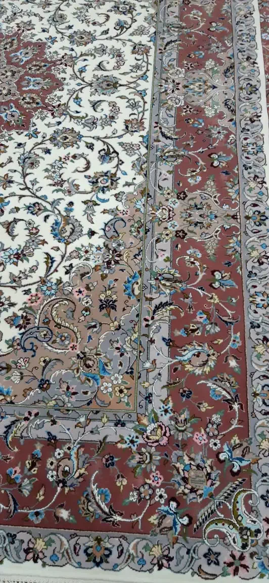 فرش دست بافت کرک وکل ابریشم کاشان نقش عالی|فرش|کاشان, شهرک فرهنگیان|دیوار