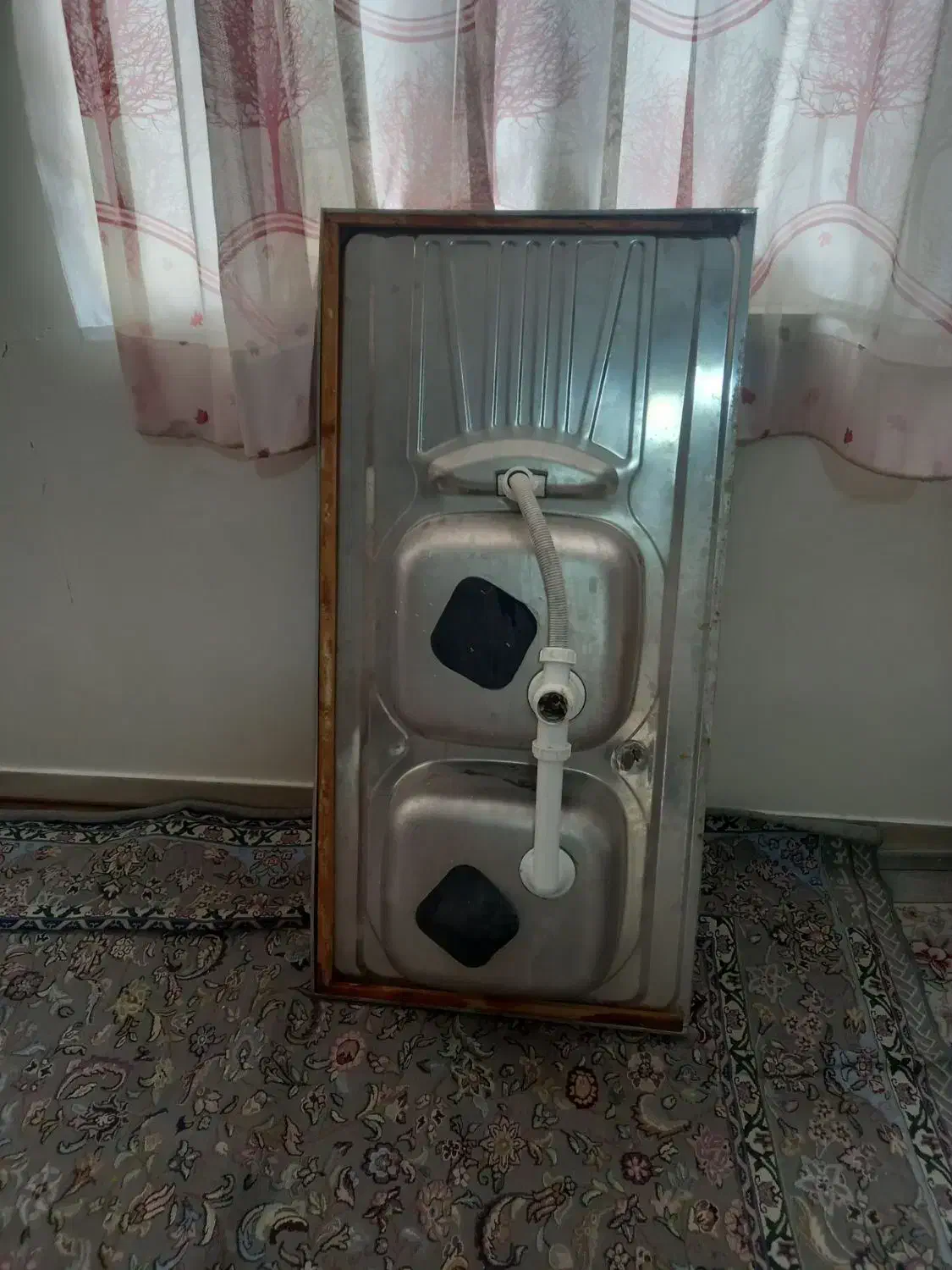 سینک دوقلو|آب‌چکان و نظم‌دهنده ظروف|تهران, خاک سفید|دیوار