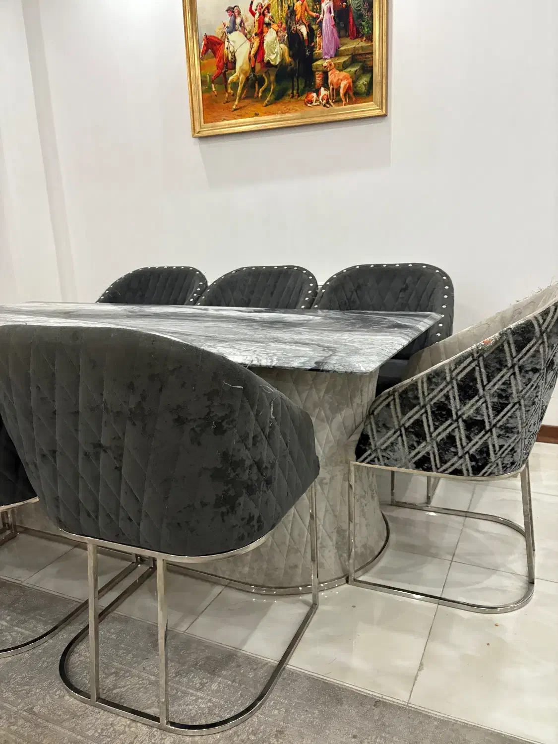 میز ناهارخوری با سنگ ایتالیایی|میز و صندلی غذاخوری|باقرشهر, |دیوار