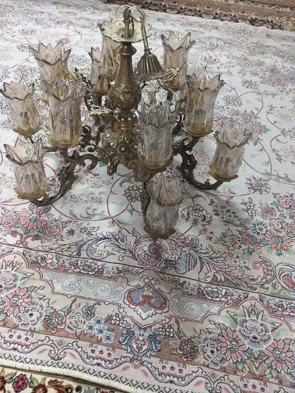 لوستر برنز ۶ شاخه|لوستر و چراغ آویز|بروجرد, |دیوار